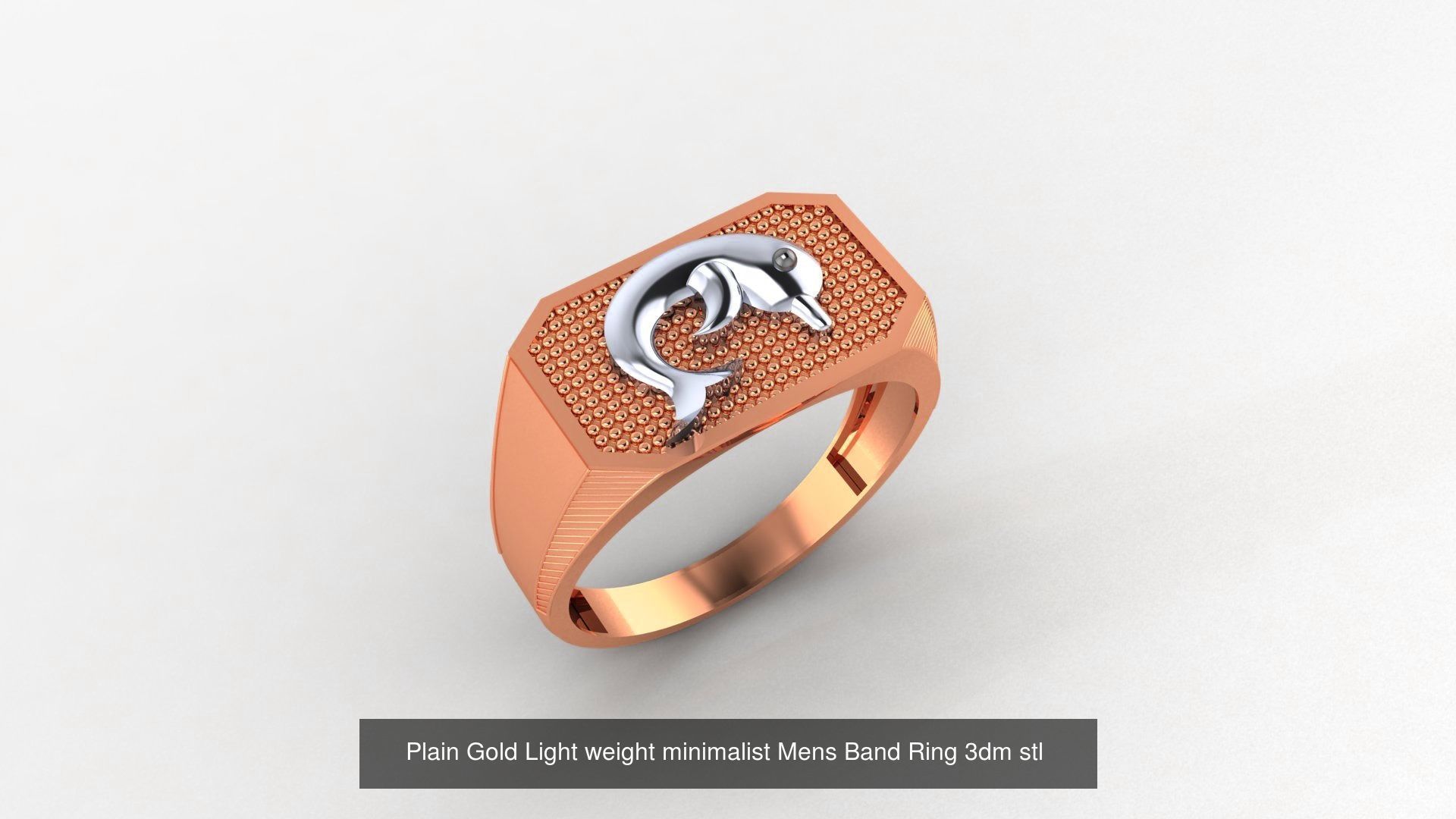 65 Plain Gold Light weight minimalist Mens Band Ring 3dm stl  3D Model Collection_56