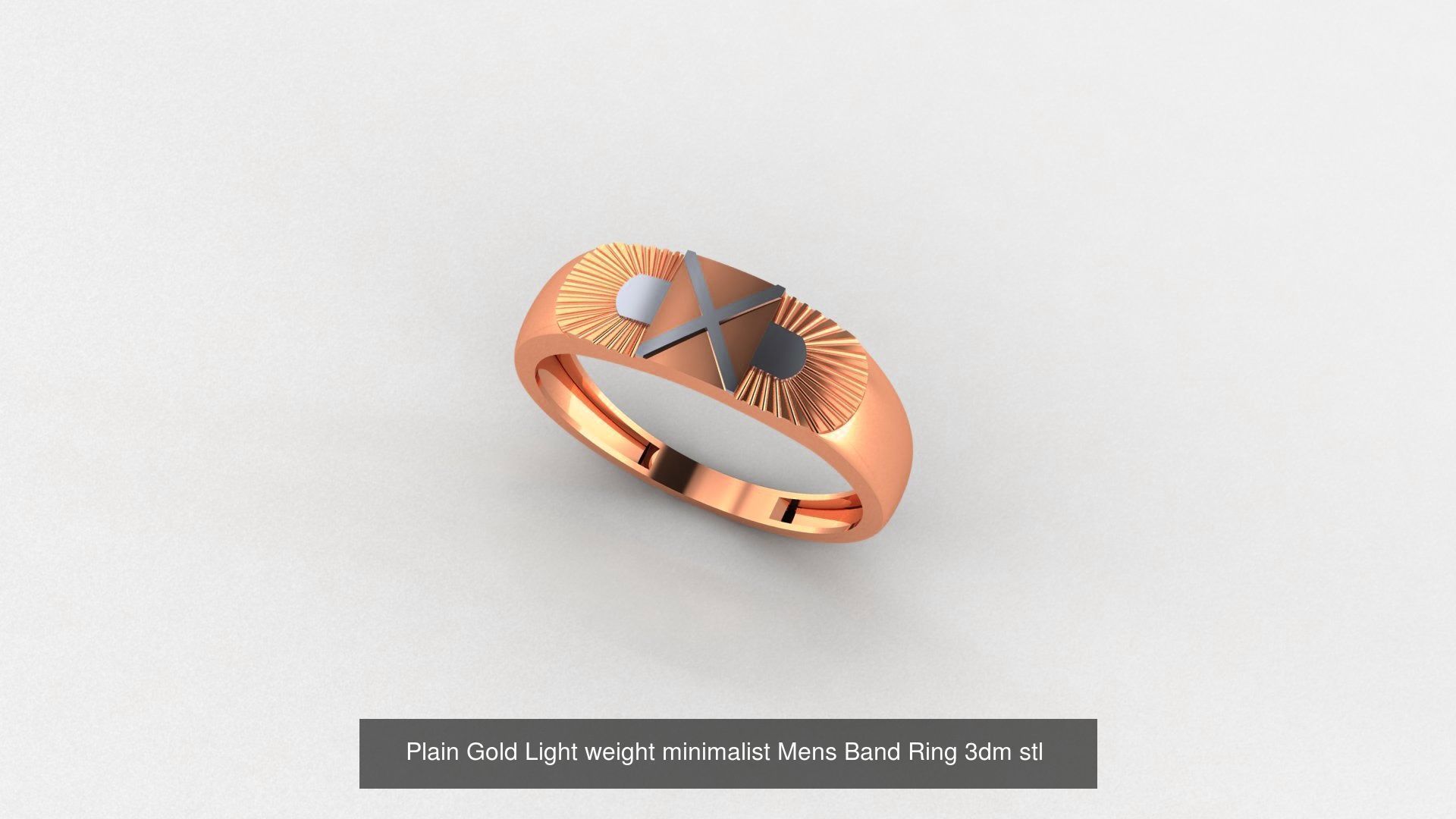 65 Plain Gold Light weight minimalist Mens Band Ring 3dm stl  3D Model Collection_23