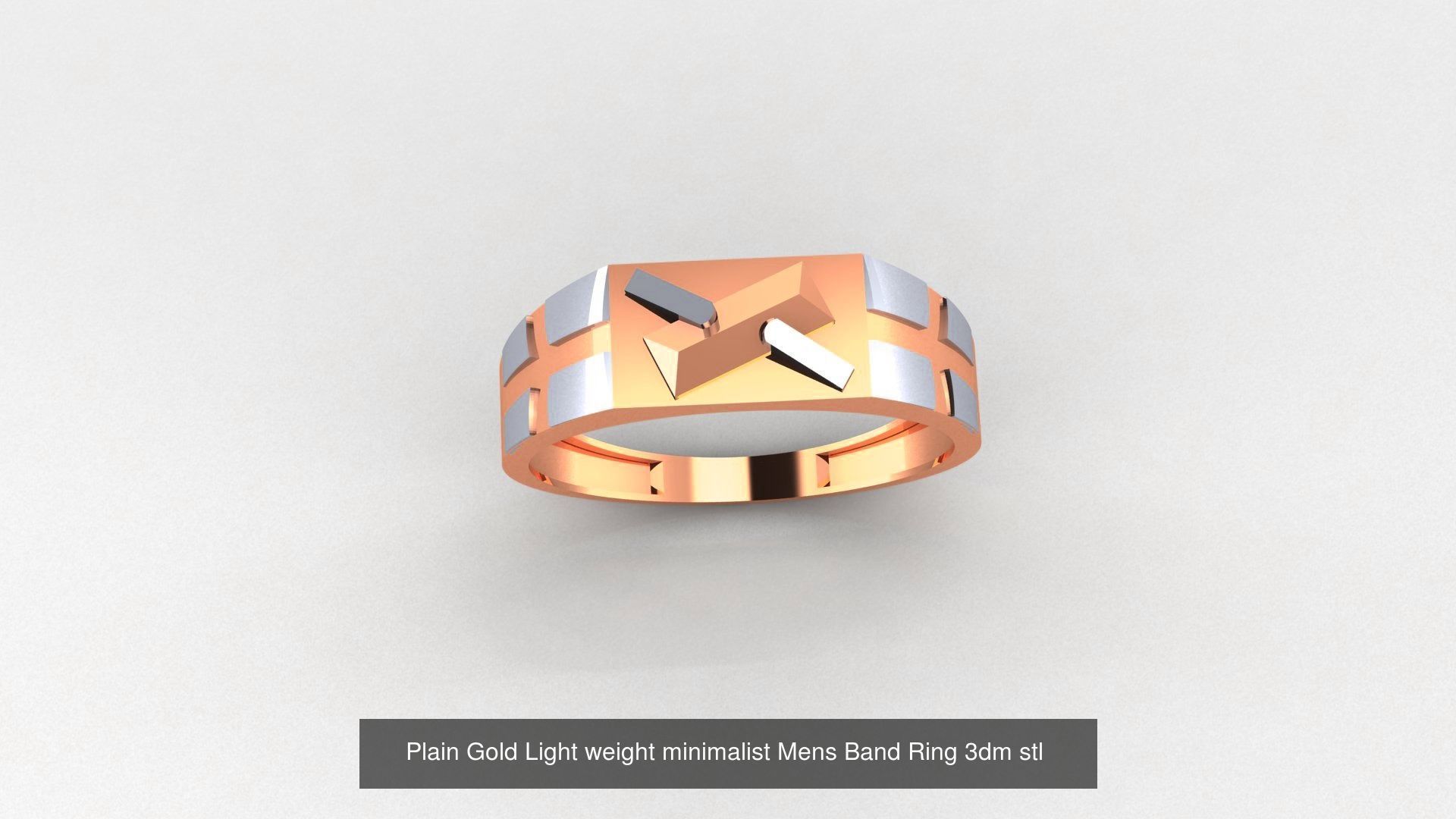 65 Plain Gold Light weight minimalist Mens Band Ring 3dm stl  3D Model Collection_24