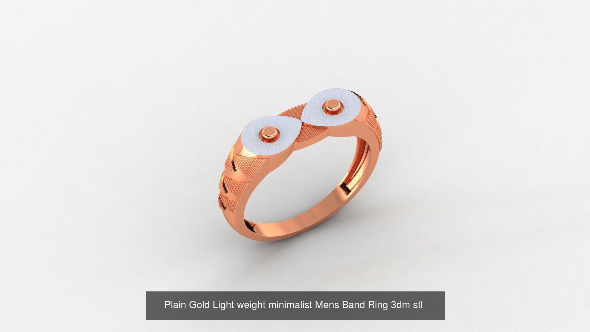 65 Plain Gold Light weight minimalist Mens Band Ring 3dm stl  3D Model Collection_67