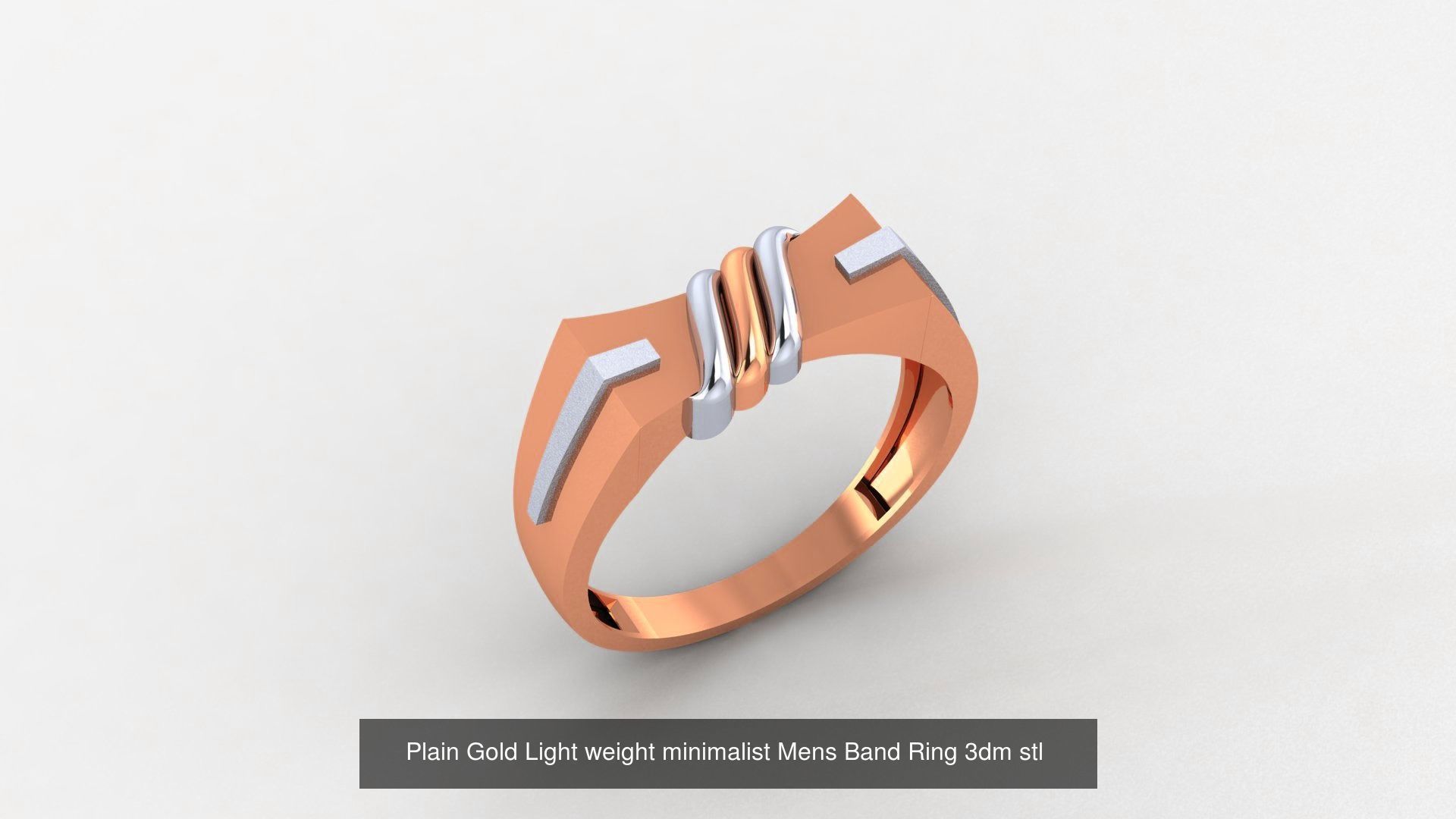65 Plain Gold Light weight minimalist Mens Band Ring 3dm stl  3D Model Collection_29