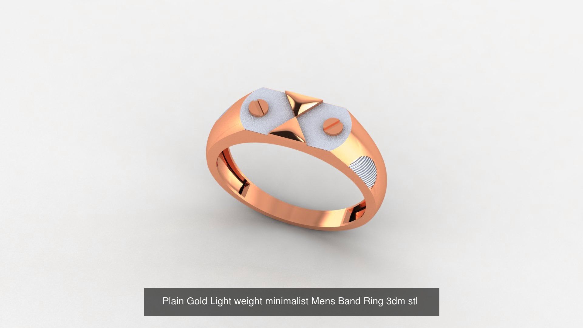 65 Plain Gold Light weight minimalist Mens Band Ring 3dm stl  3D Model Collection_33