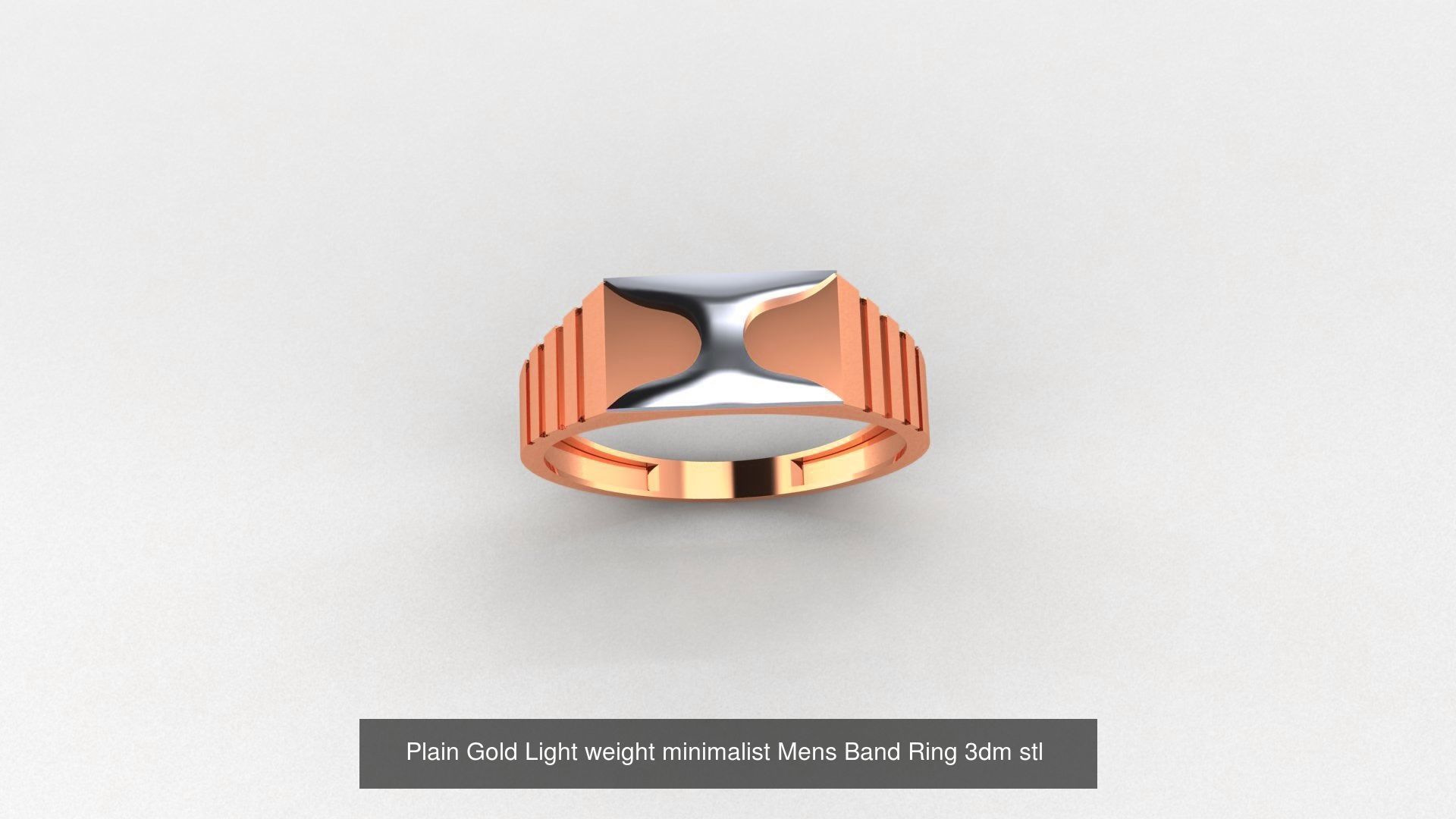 65 Plain Gold Light weight minimalist Mens Band Ring 3dm stl  3D Model Collection_14