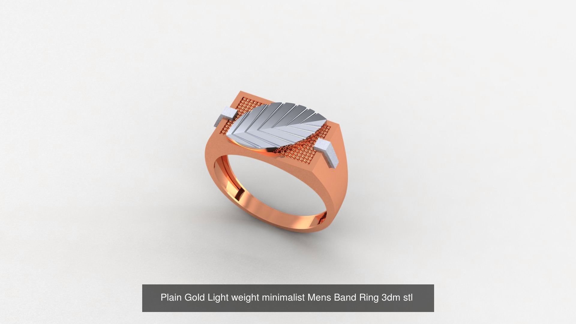 65 Plain Gold Light weight minimalist Mens Band Ring 3dm stl  3D Model Collection_55