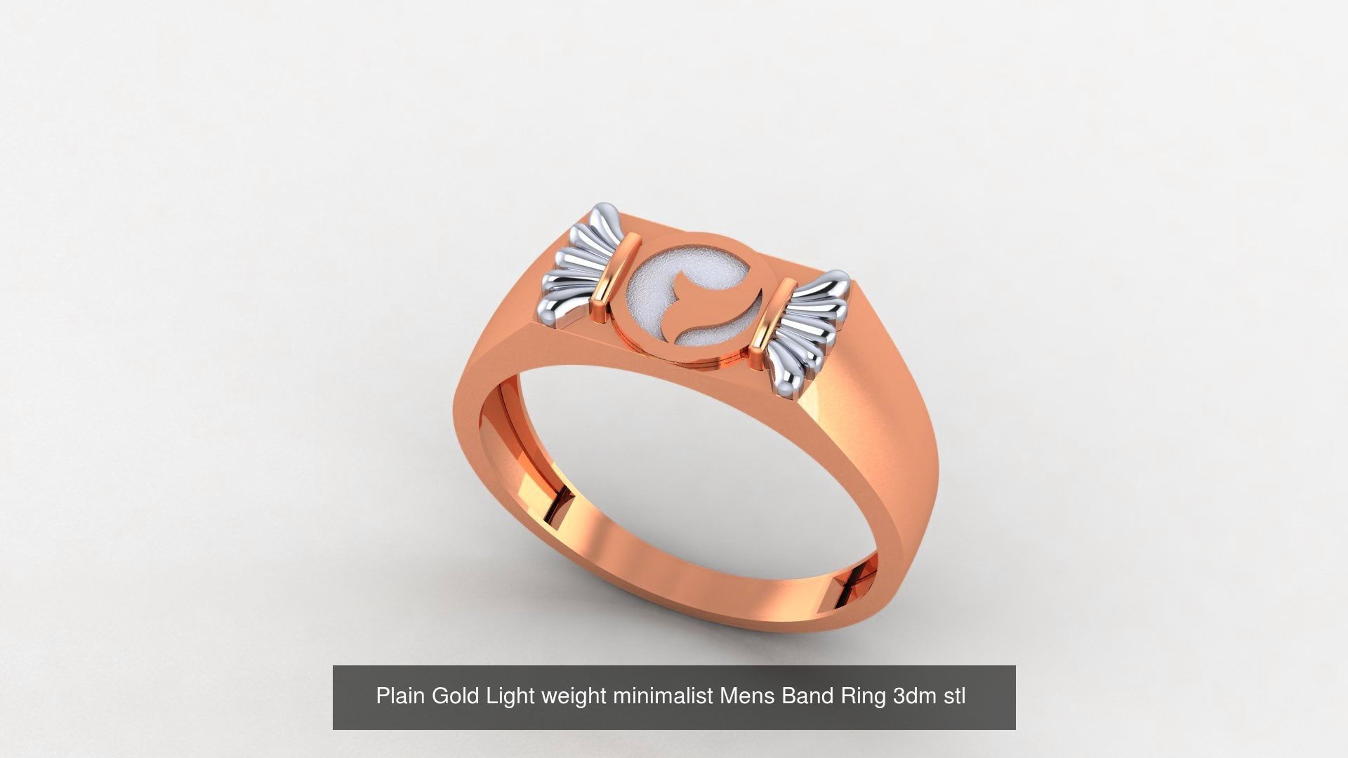 65 Plain Gold Light weight minimalist Mens Band Ring 3dm stl  3D Model Collection_35