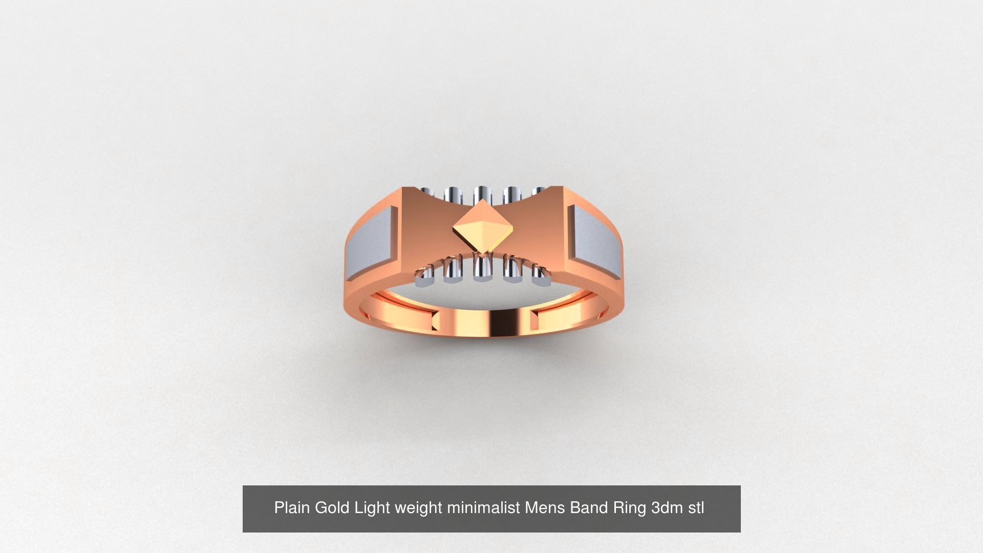 65 Plain Gold Light weight minimalist Mens Band Ring 3dm stl  3D Model Collection_21