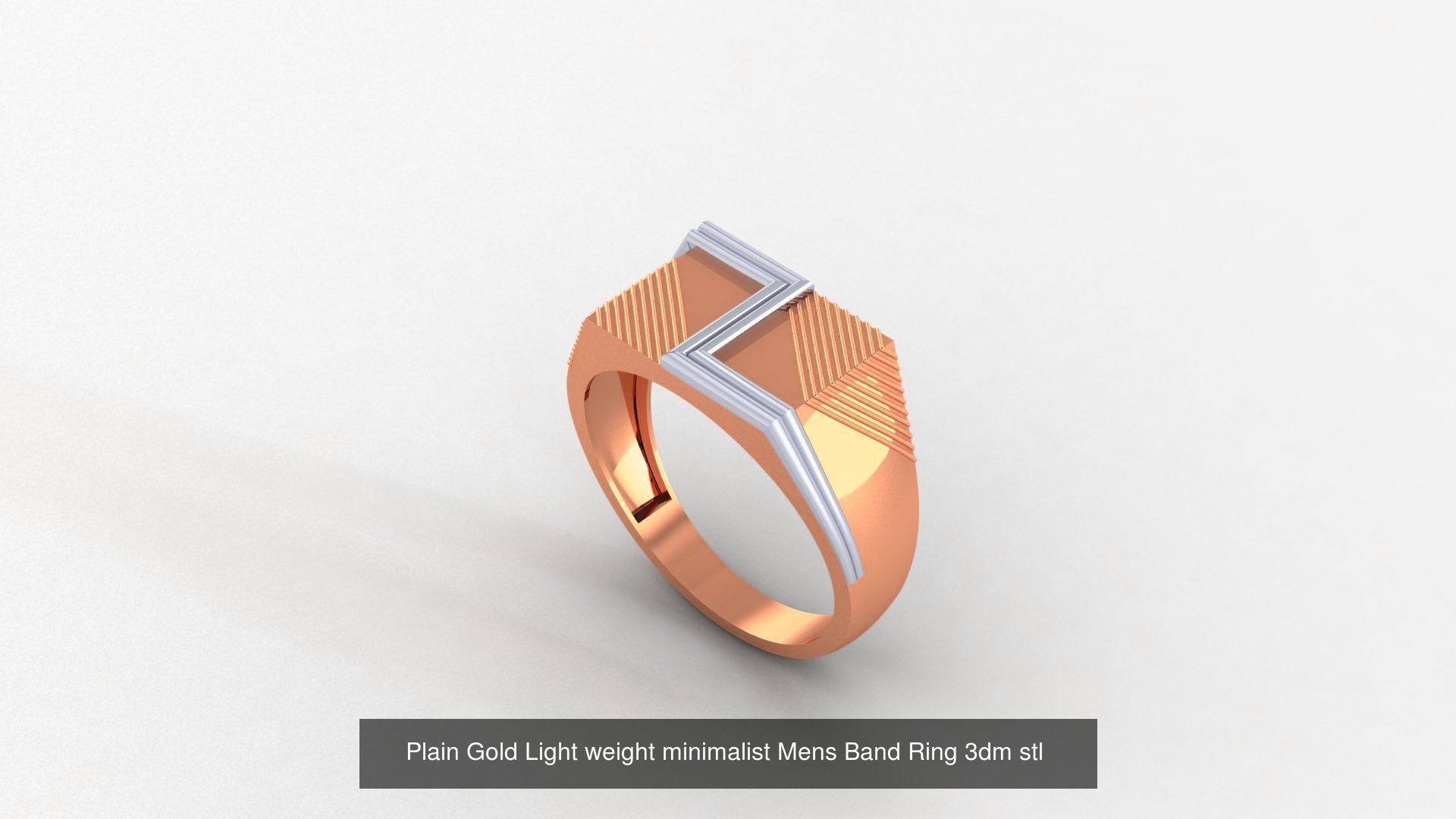 65 Plain Gold Light weight minimalist Mens Band Ring 3dm stl  3D Model Collection_64