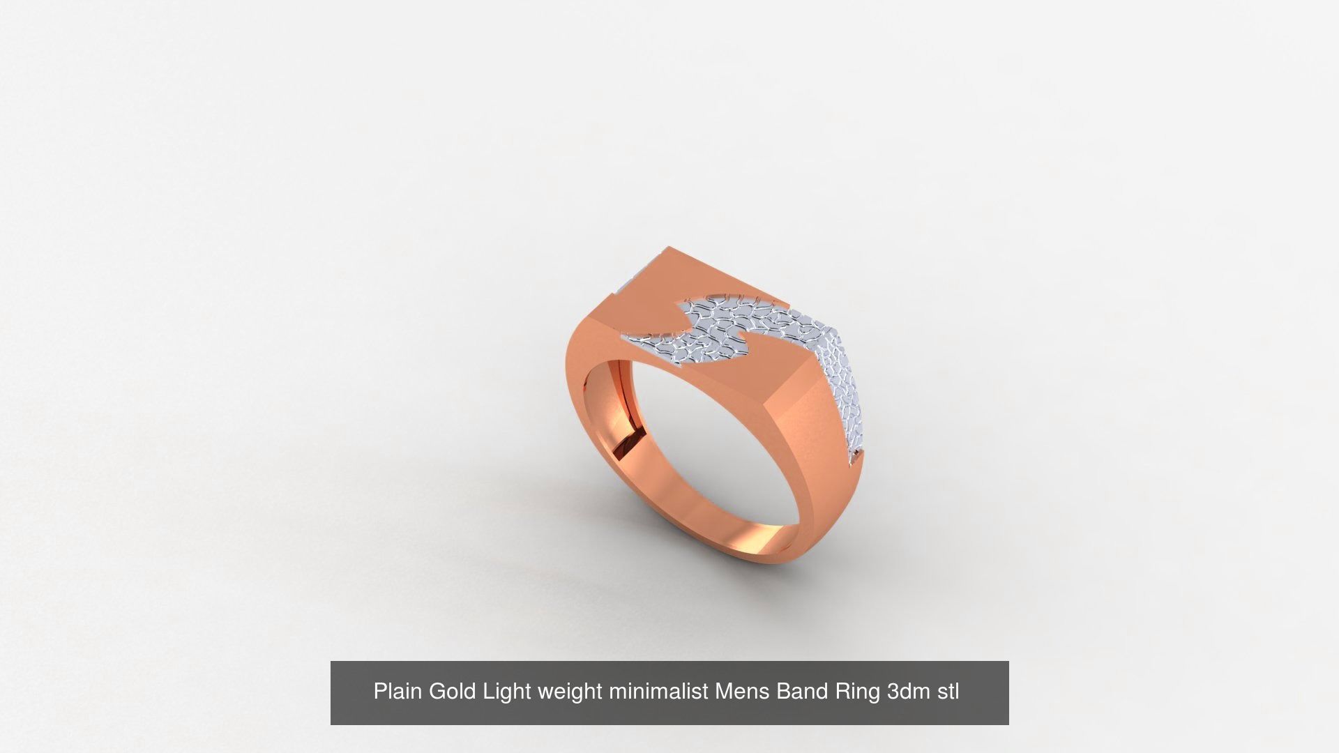 65 Plain Gold Light weight minimalist Mens Band Ring 3dm stl  3D Model Collection_60