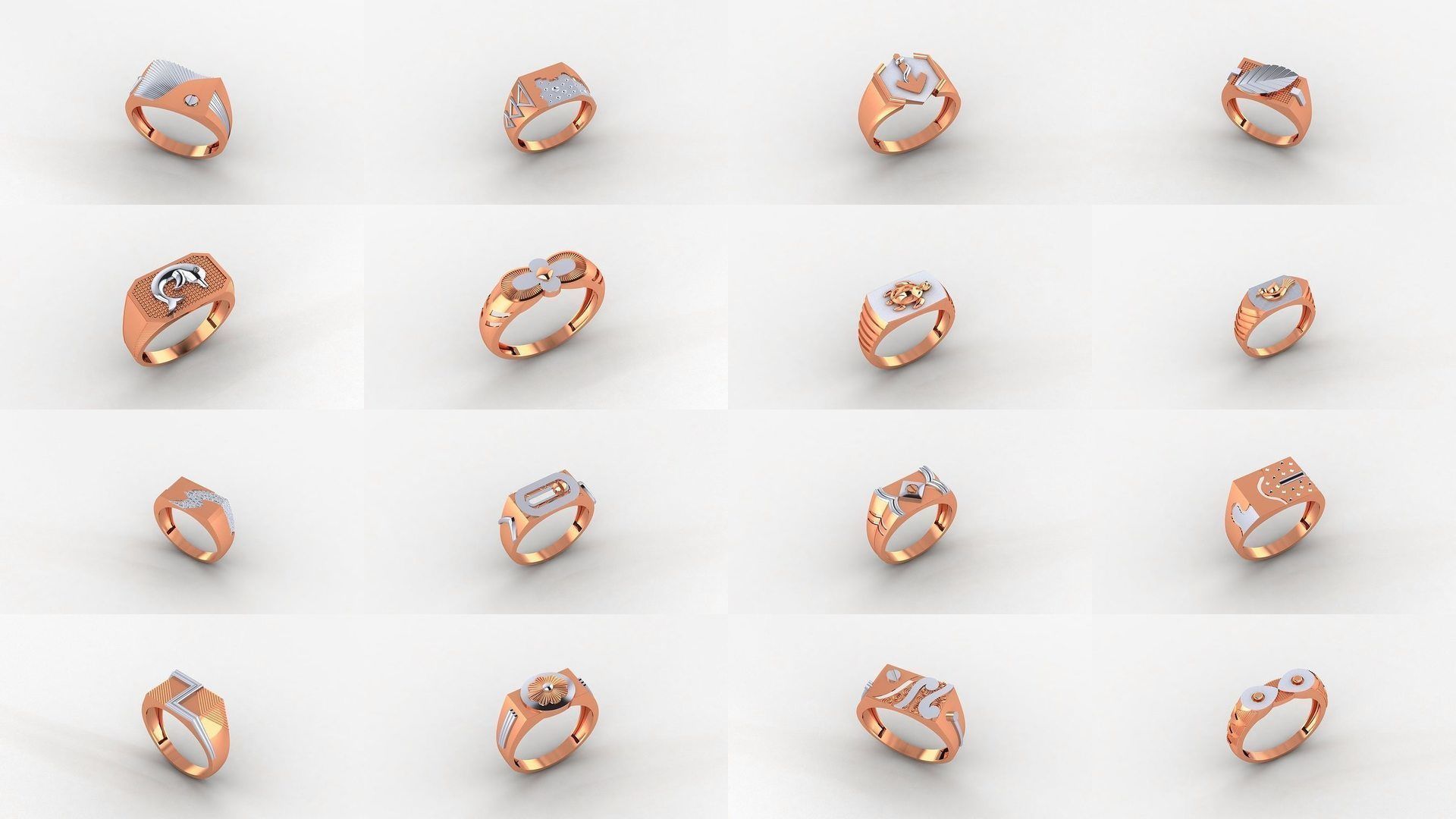 65 Plain Gold Light weight minimalist Mens Band Ring 3dm stl  3D Model Collection_3