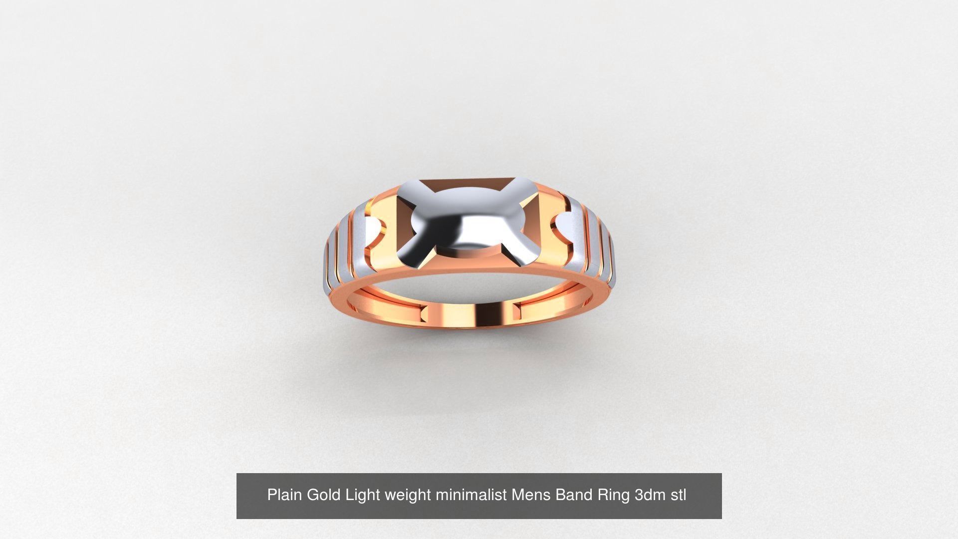 65 Plain Gold Light weight minimalist Mens Band Ring 3dm stl  3D Model Collection_20
