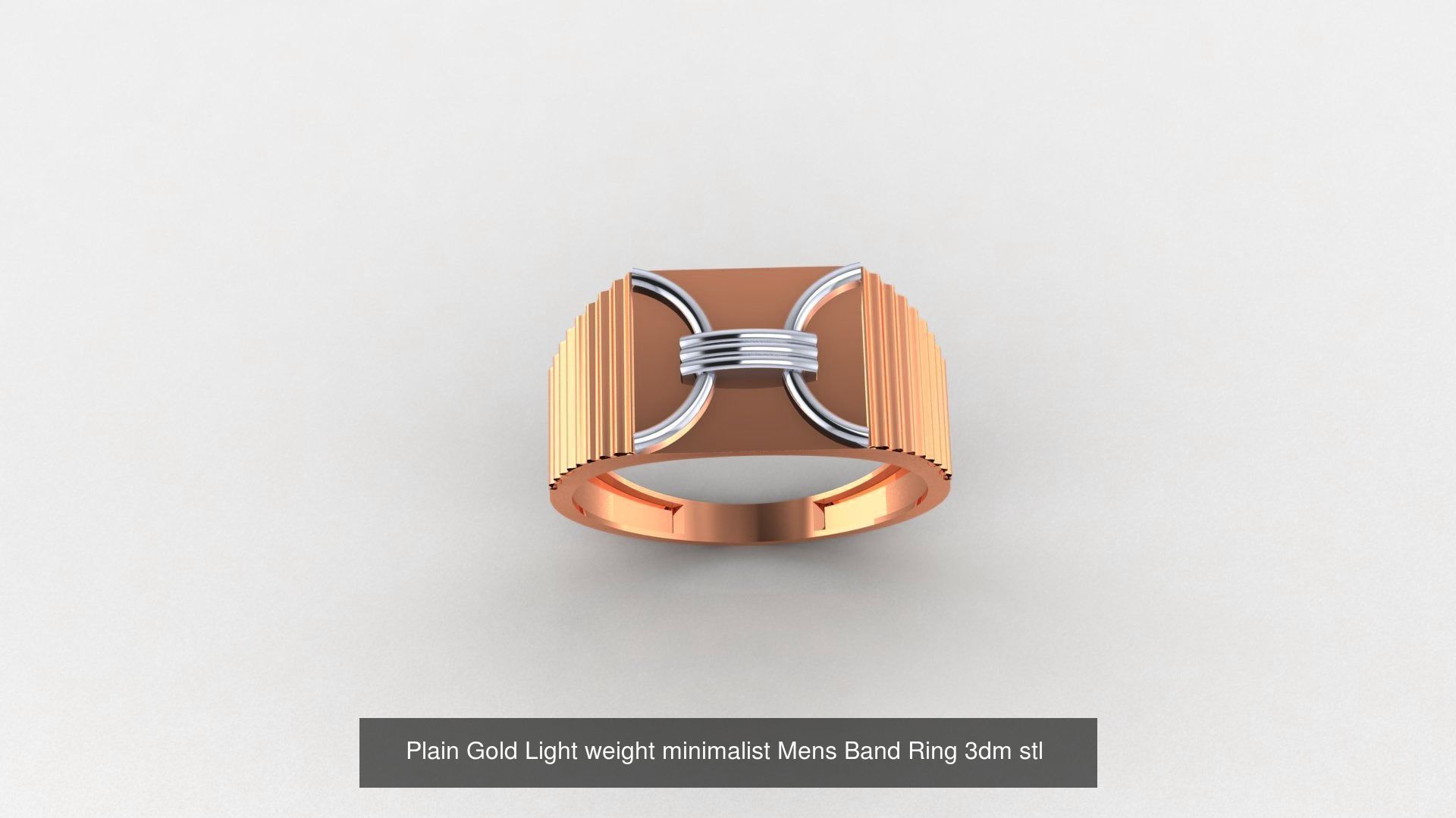 65 Plain Gold Light weight minimalist Mens Band Ring 3dm stl  3D Model Collection_17