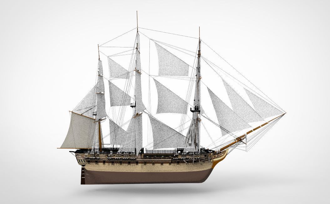 USS Constitution 3D model_3