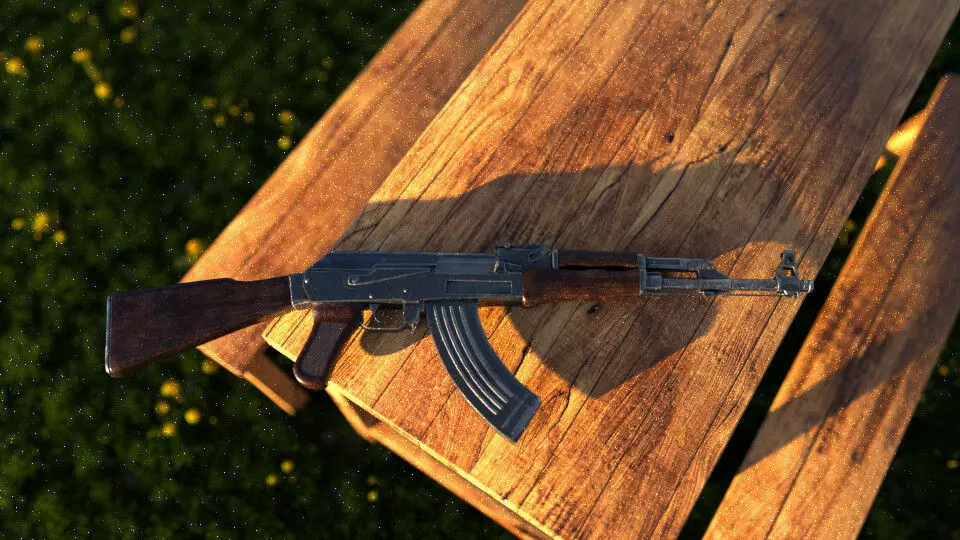 AK-47 Game Asset Free low-poly 3D model