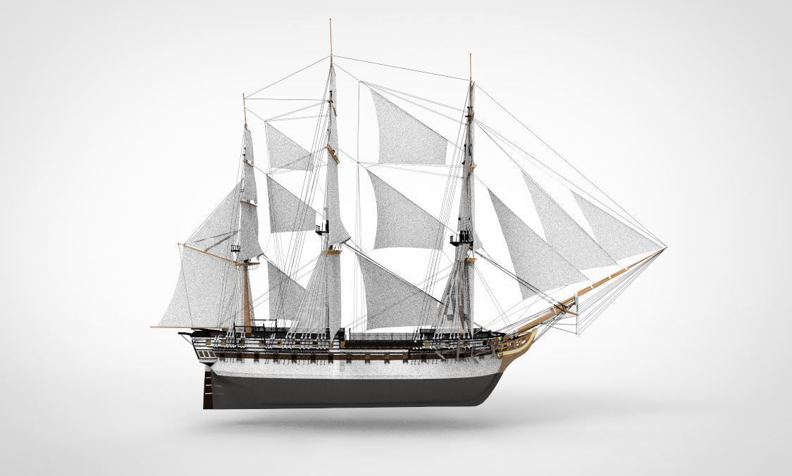 USS Constitution 3D model_2
