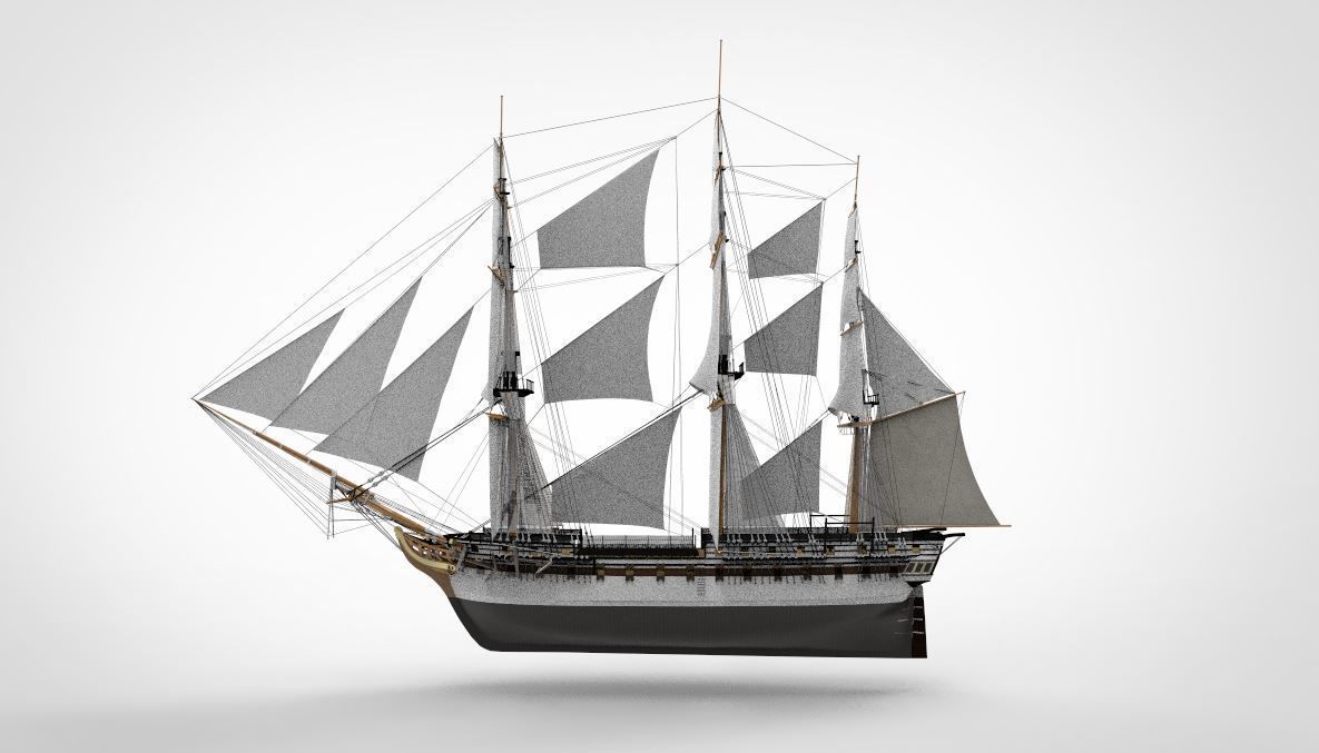 USS Constitution 3D model_1