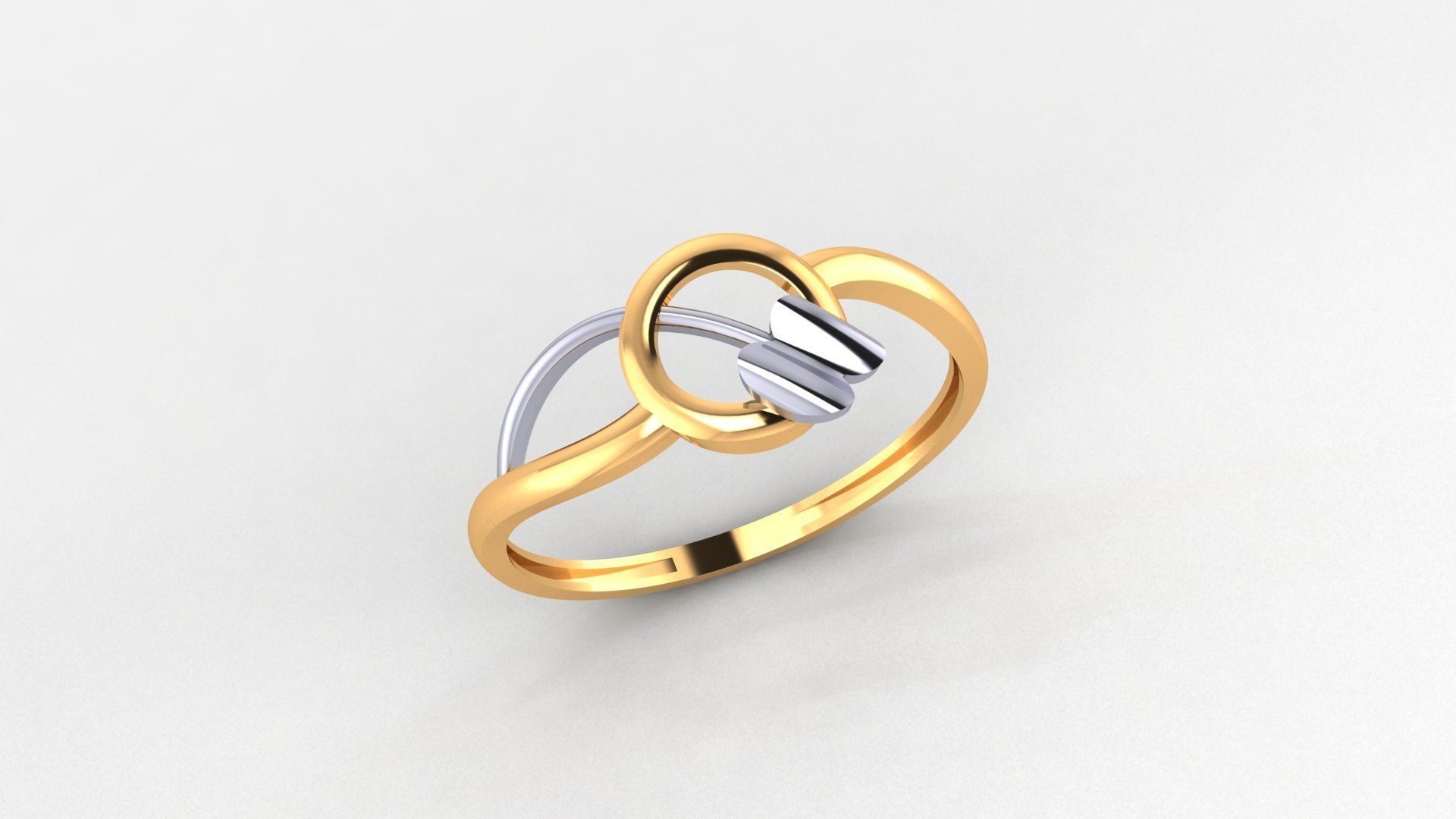 Flower Ultra light wt minimalist Plain Gold Ring 3dm stl renders 3D print model_1