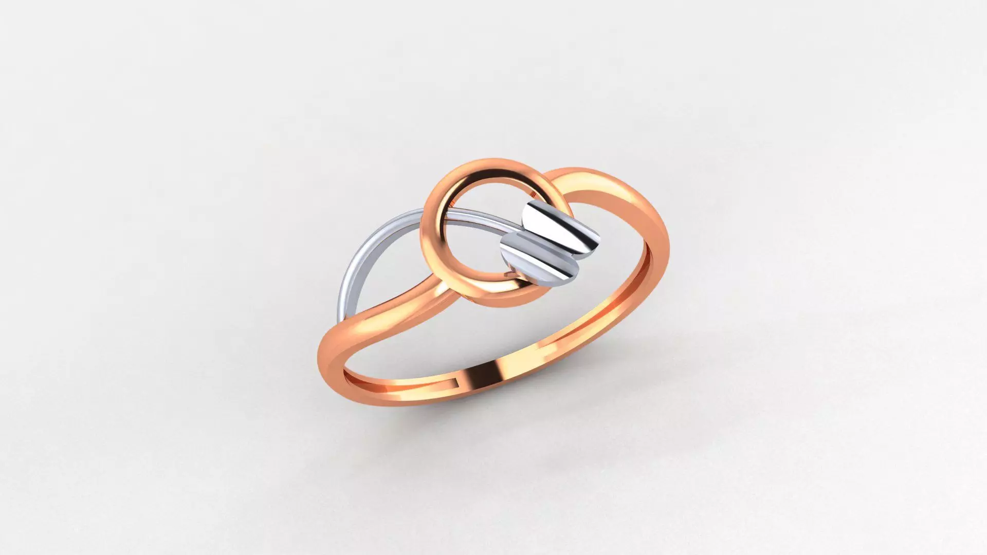 Flower Ultra light wt minimalist Plain Gold Ring 3dm stl renders 3D print model_0