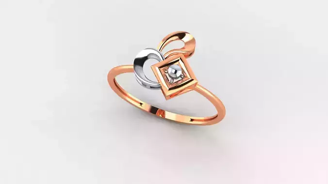 Flower Ultra light wt minimalist Plain Gold Ring 3dm stl renders