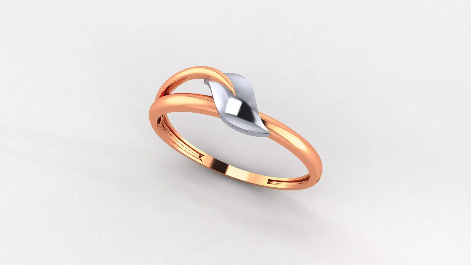 Leaf Ultra light wt minimalist Plain Gold Ring 3dm stl renders 3D print model