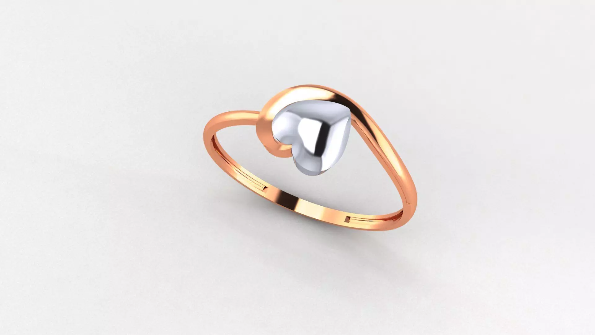 Heart Love Valentine Ultra light wt minimalist Plain Gold Ring 3D print model_0