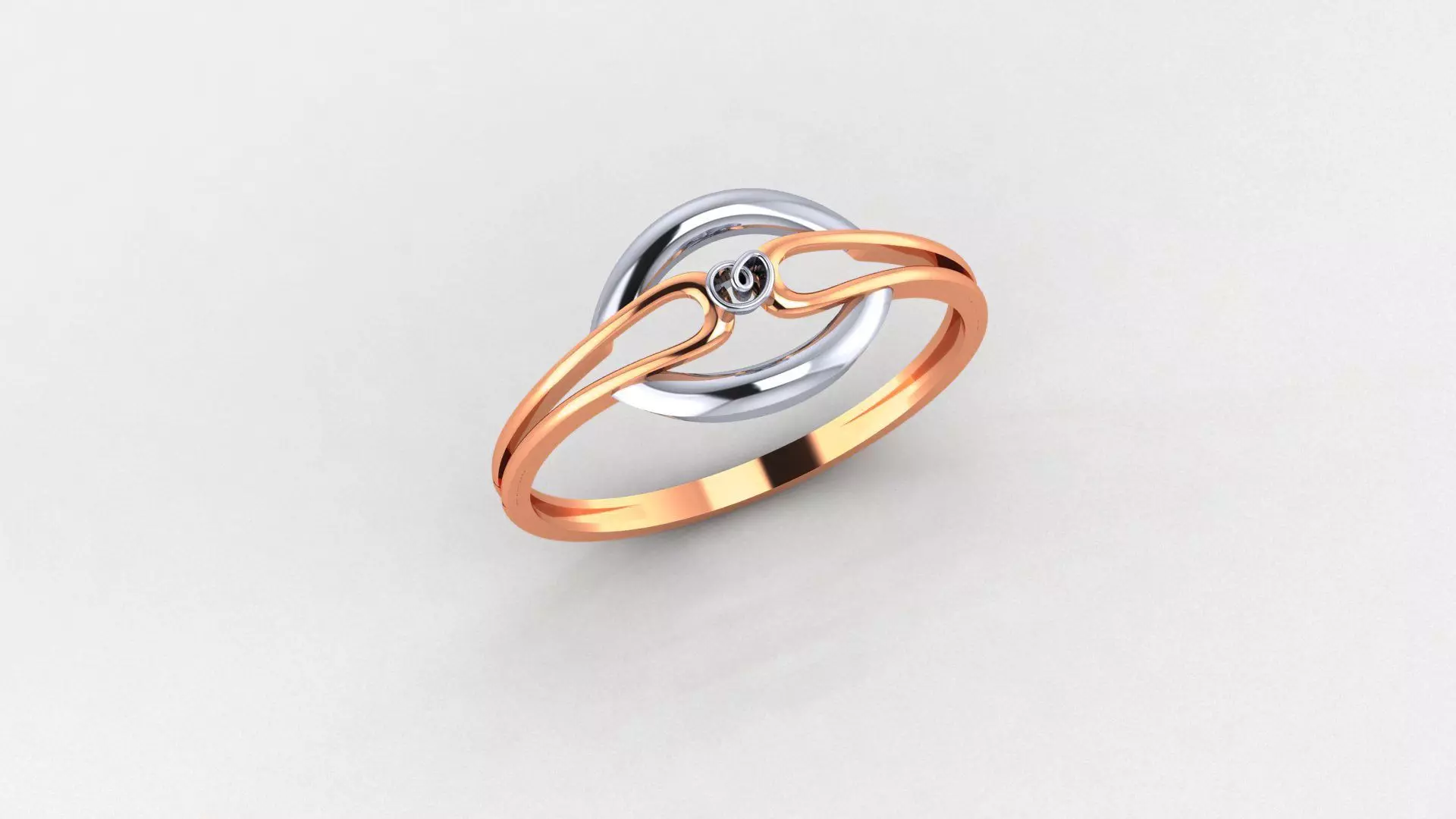 Wire Mesh Loop Ultra light wt minimalist Plain Gold Ring 3D print model_0