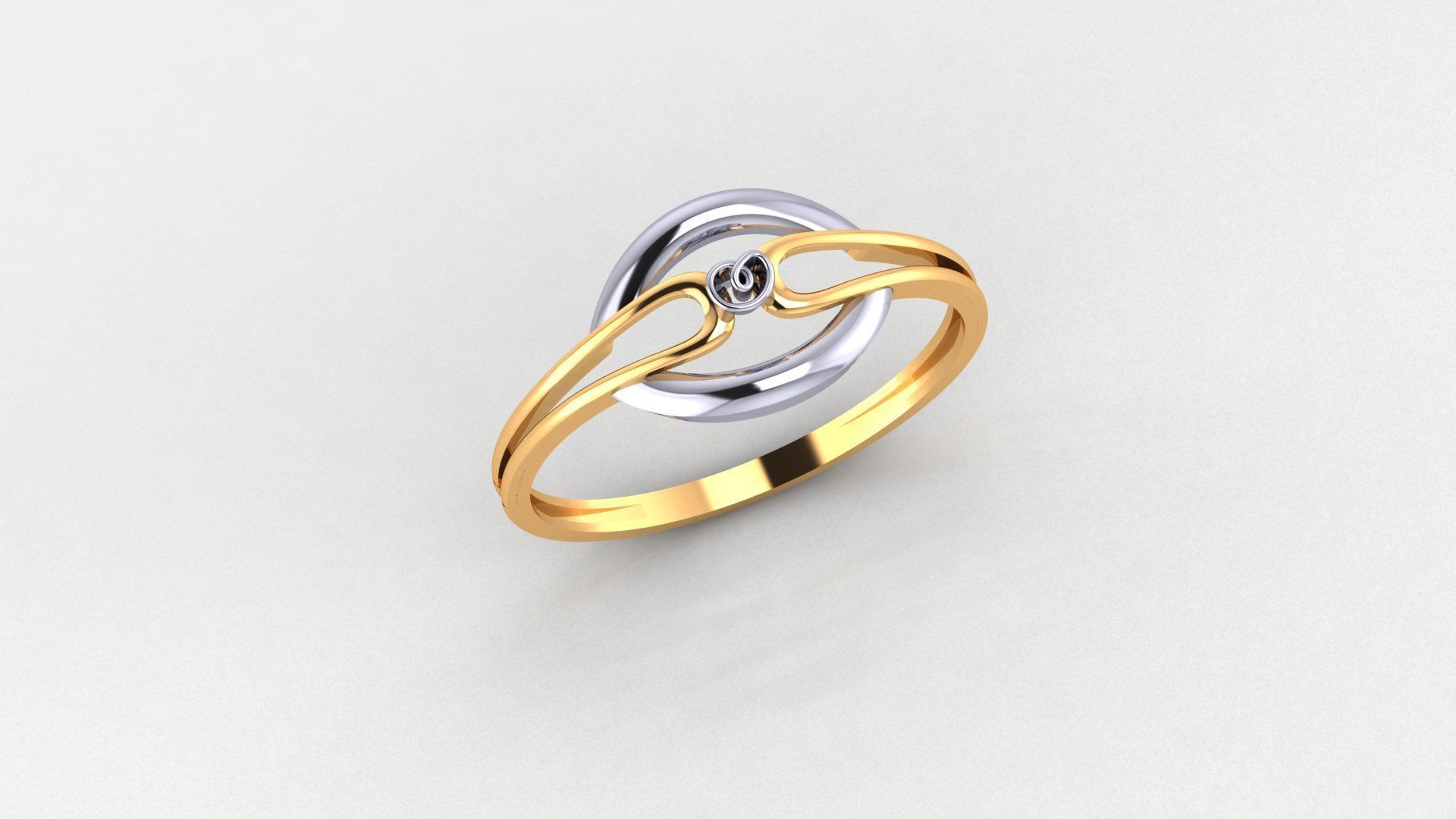 Wire Mesh Loop Ultra light wt minimalist Plain Gold Ring 3D print model_1