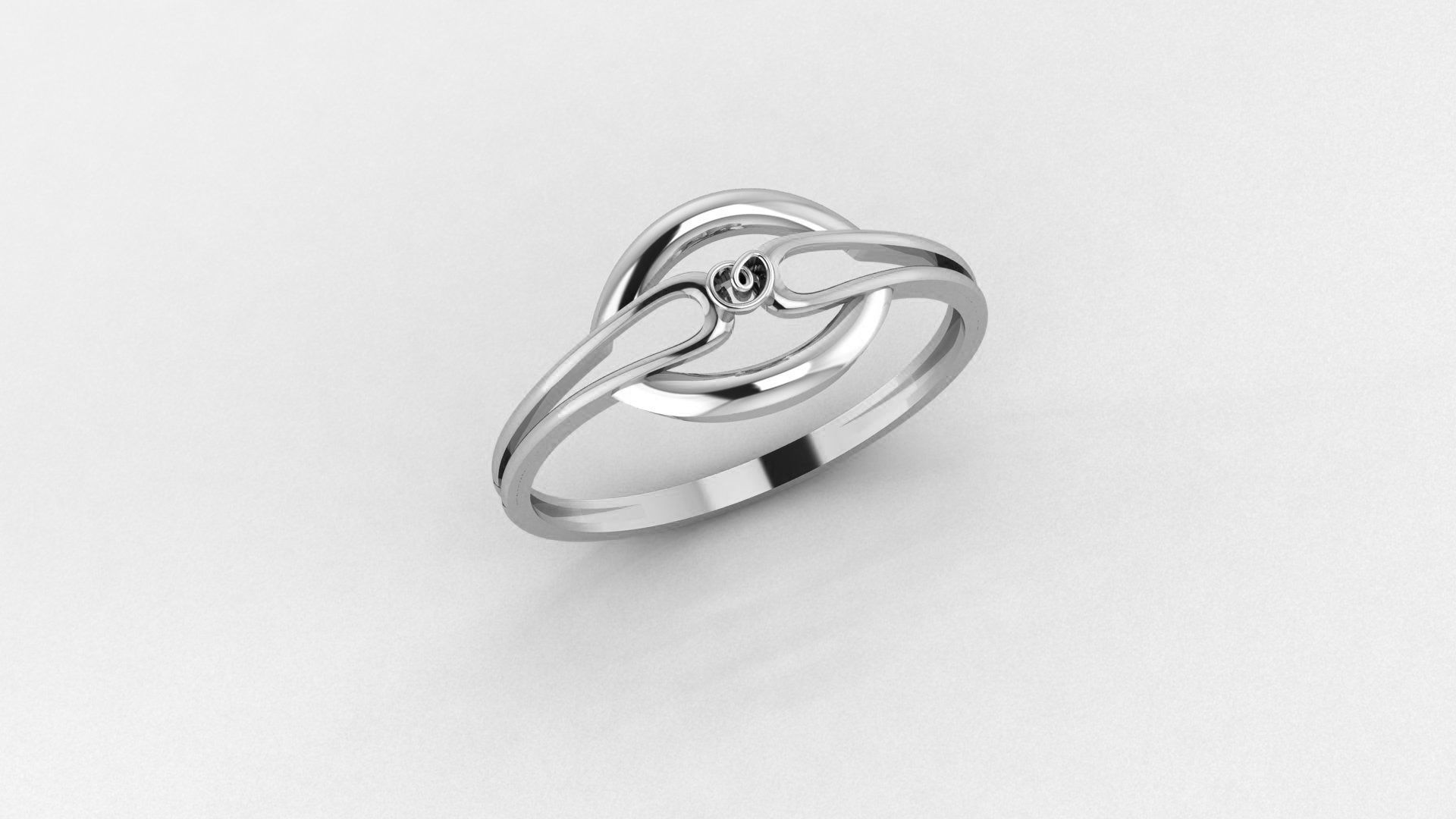 Wire Mesh Loop Ultra light wt minimalist Plain Gold Ring 3D print model_2