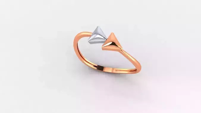 Play Button Ultra light wt minimalist Plain Gold Ring 