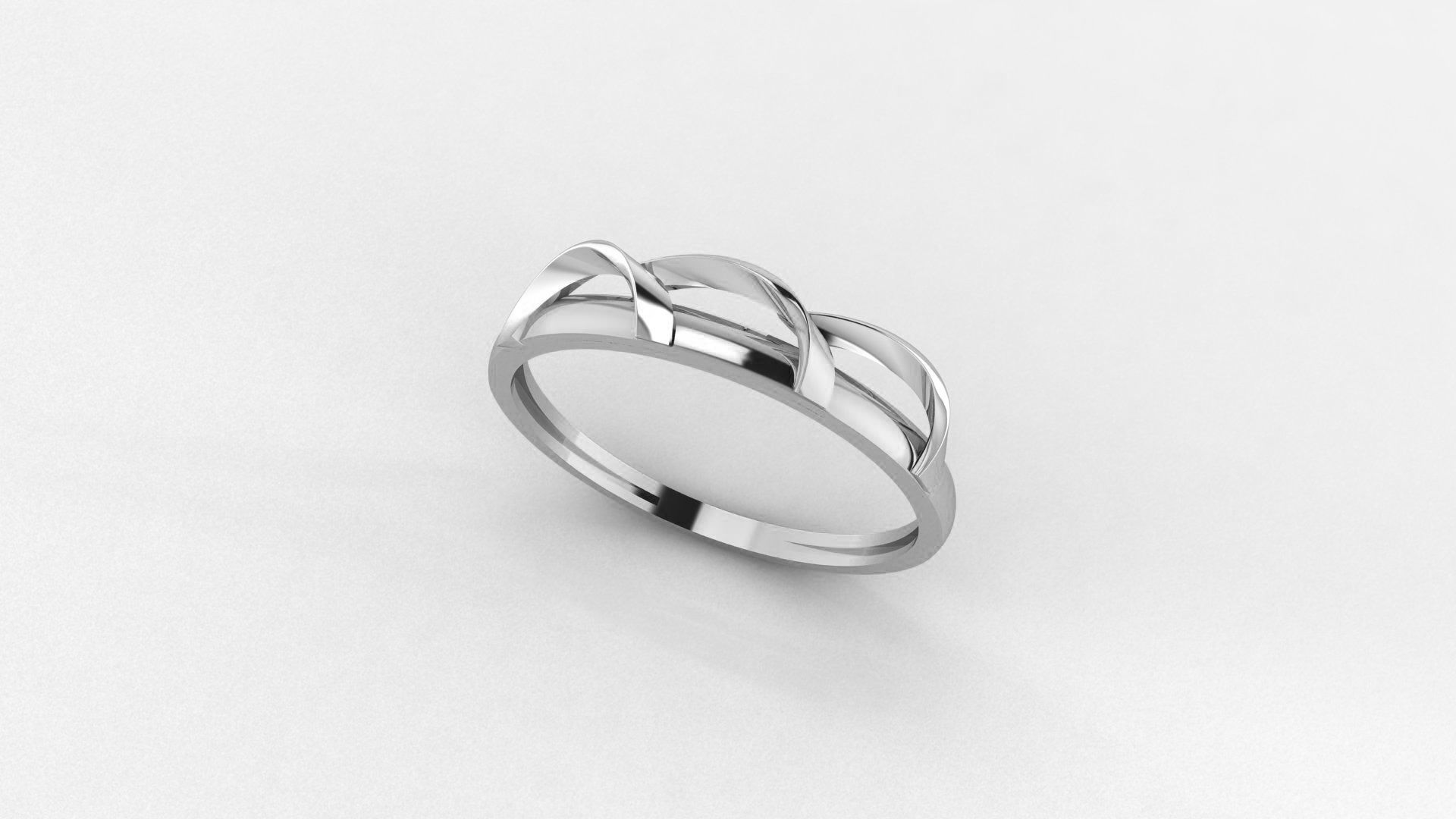 Wire Ultra light wt minimalist Plain Gold Ring 3dm stl renders 3D print model_2