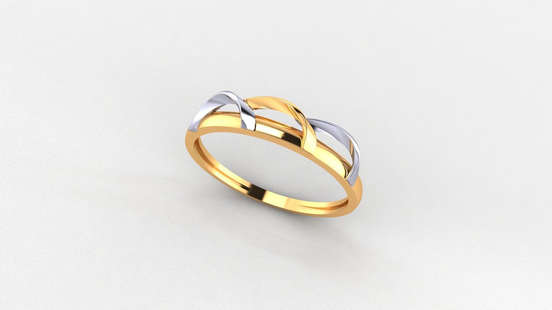 Wire Ultra light wt minimalist Plain Gold Ring 3dm stl renders 3D print model_1