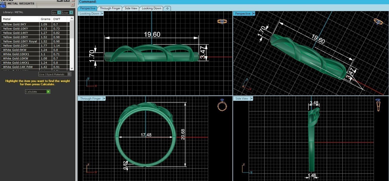 Wire Ultra light wt minimalist Plain Gold Ring 3dm stl renders 3D print model_3