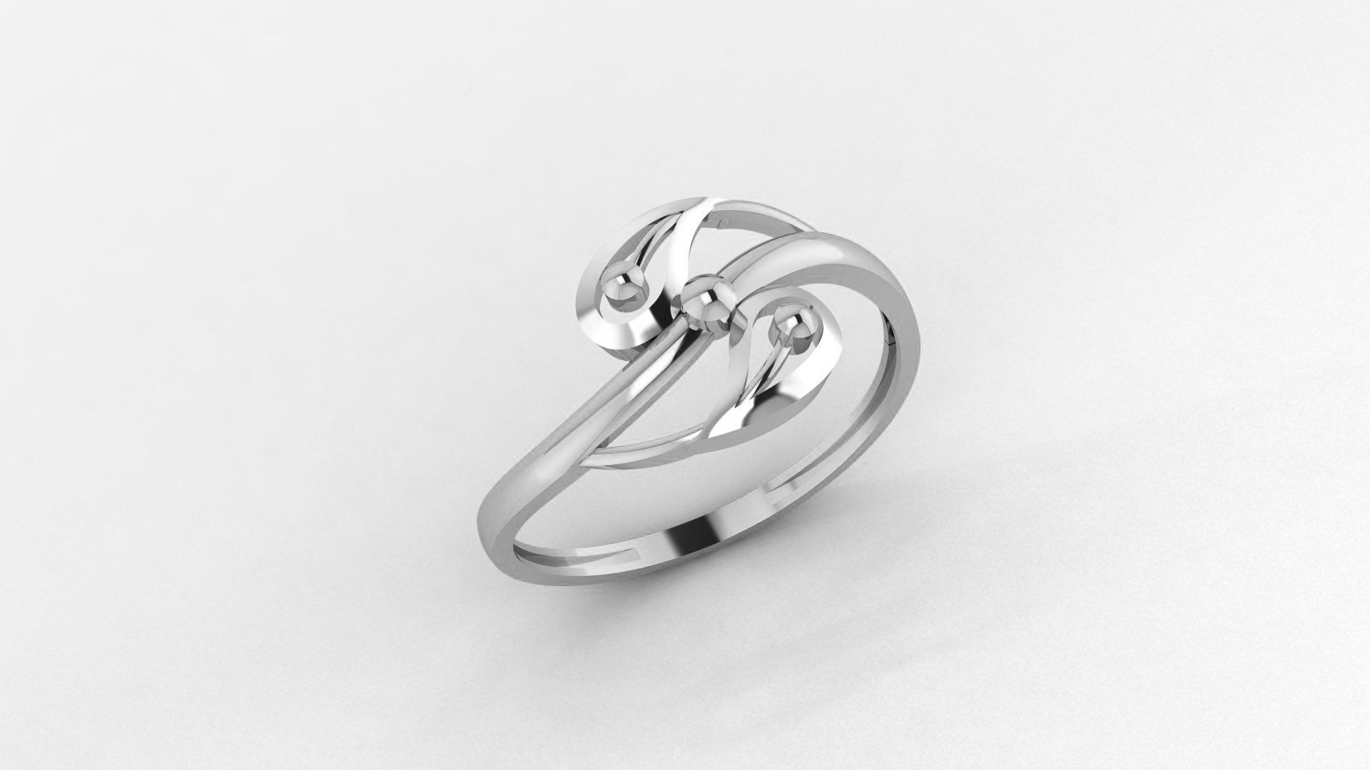 Leaf Ultra light wt minimalist Plain Gold Ring 3dm stl renders 3D print model_2