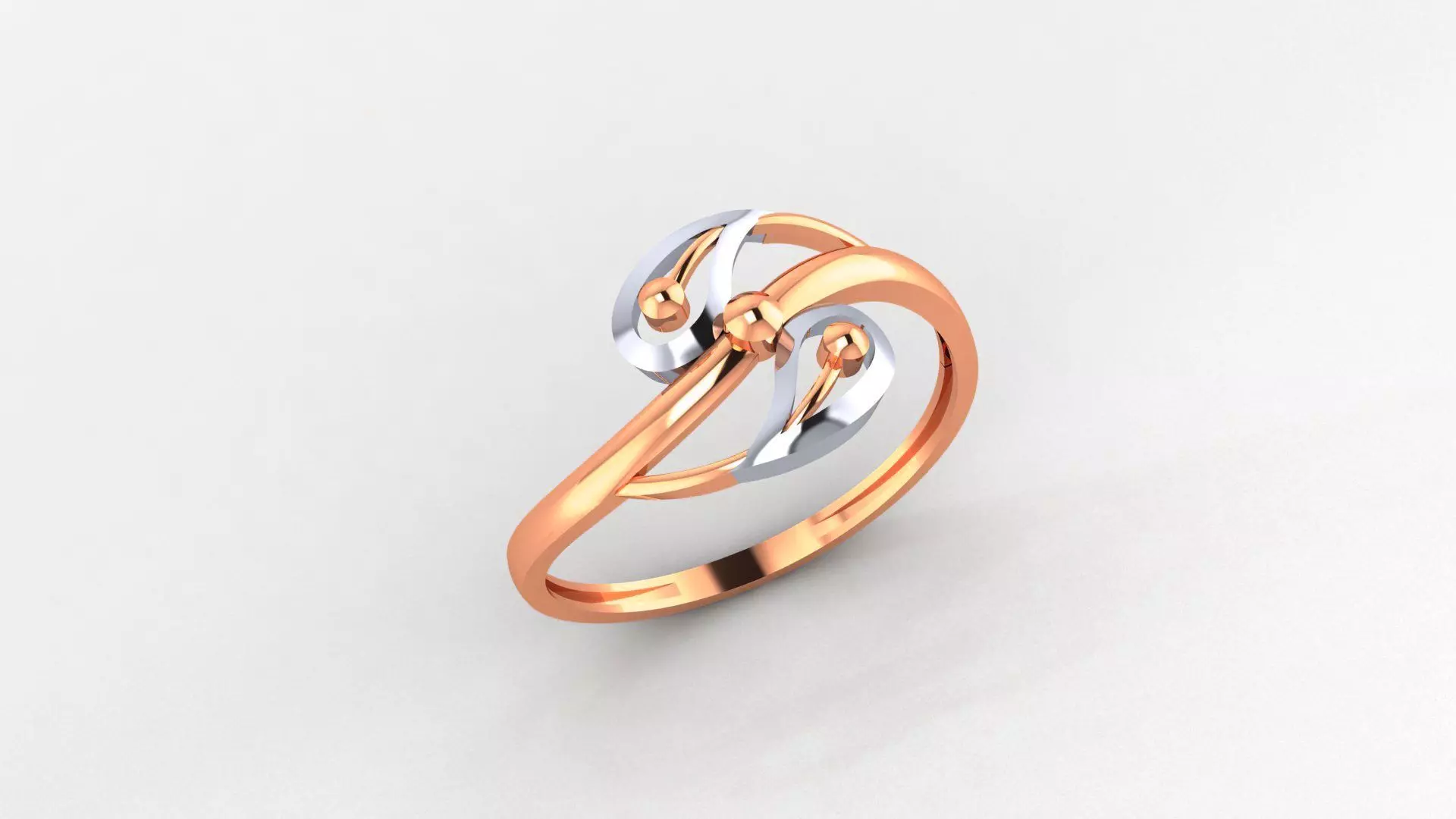 Leaf Ultra light wt minimalist Plain Gold Ring 3dm stl renders 3D print model_0