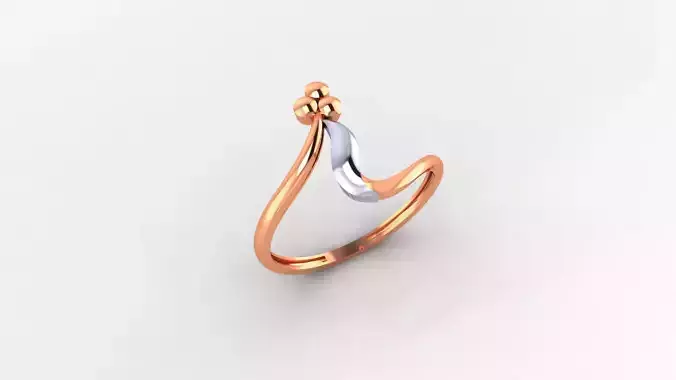 Flower Ultra light wt minimalist Plain Gold Ring 