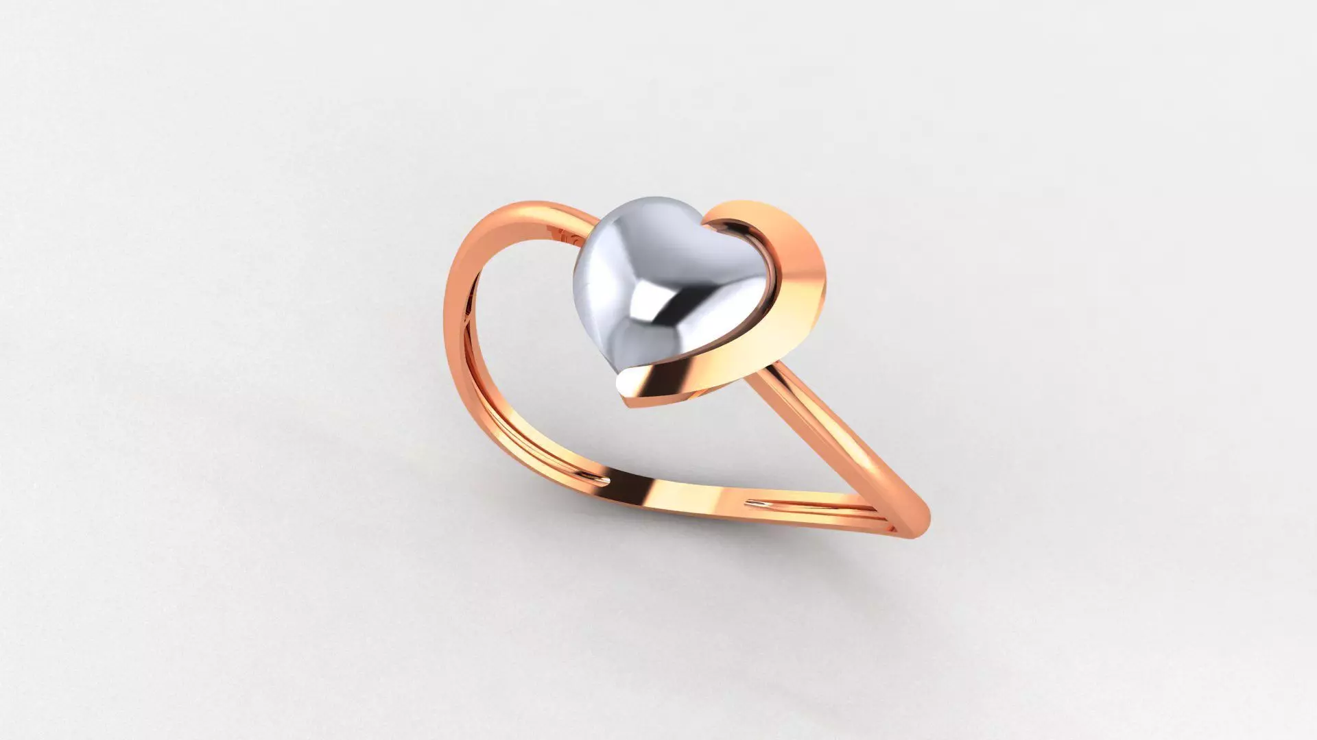 Heart Love Valentine Ultra light wt Plain Gold Ring 3D print model