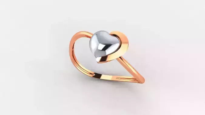 Heart Love Valentine Ultra light wt Plain Gold Ring