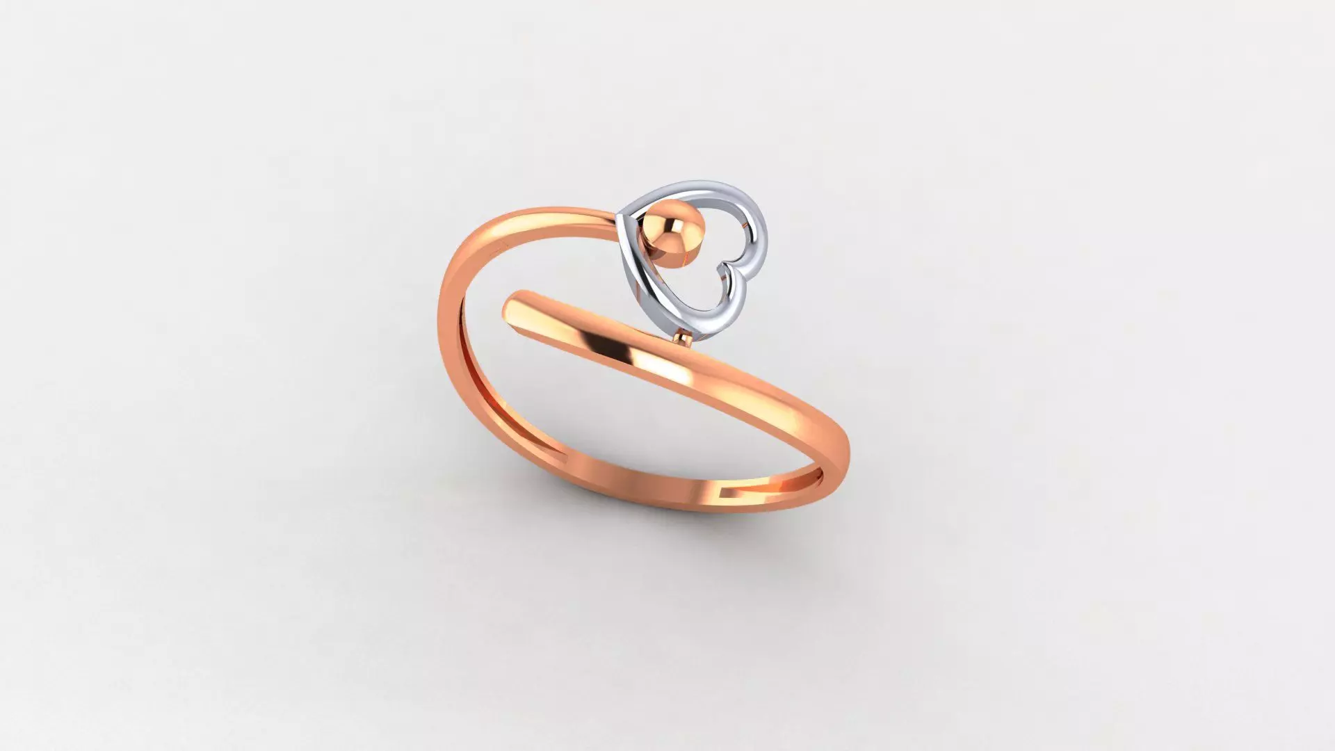 Heart Love Valentine Ultra light wt minimalist Plain Gold Ring 3D print model_0