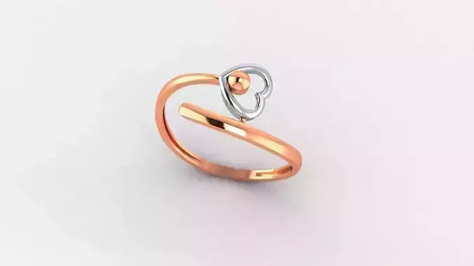 Heart Love Valentine Ultra light wt minimalist Plain Gold Ring 