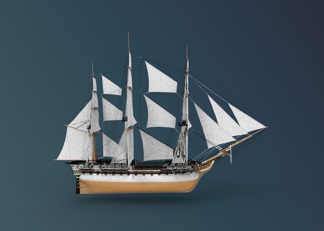 USS Constitution 3D model_2
