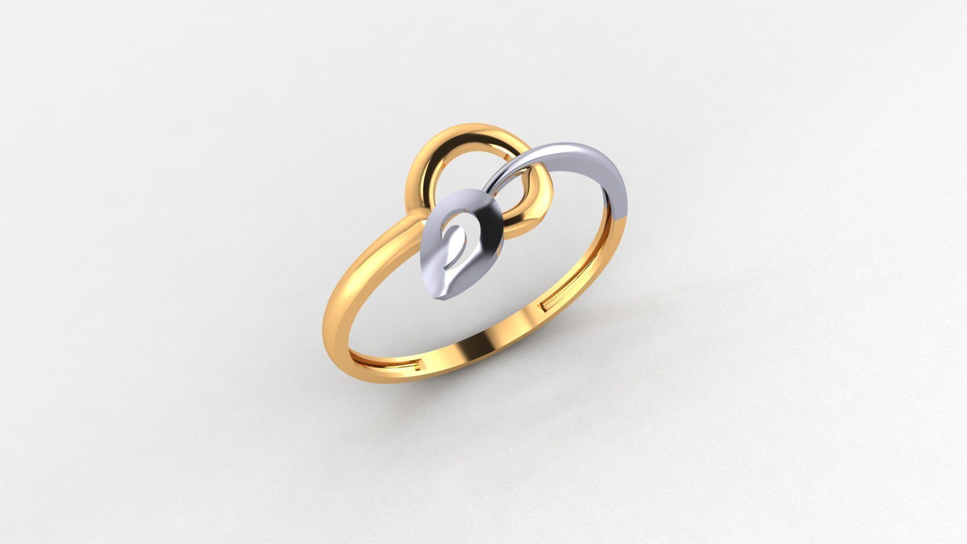 Leaf Ultra light wt minimalist Plain Gold Ring 3dm stl renders 3D print model_1