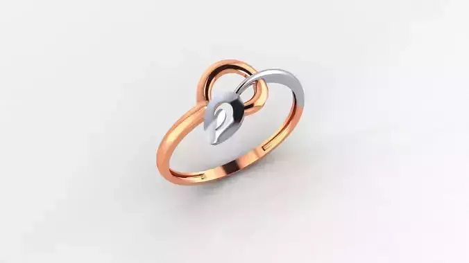 Leaf Ultra light wt minimalist Plain Gold Ring 3dm stl renders