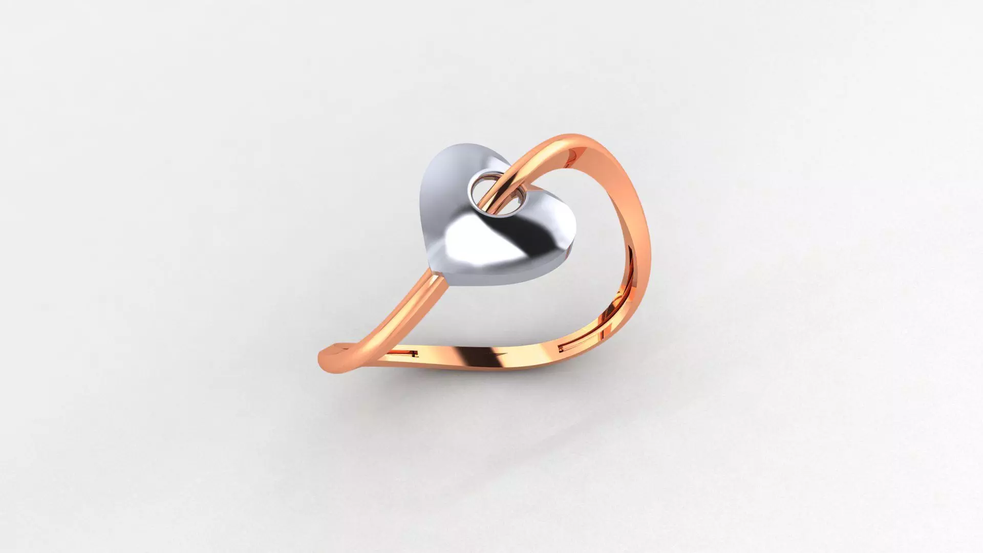 Heart Love Valentine Ultra light wt minimalist Plain Gold Ring 3D print model_0