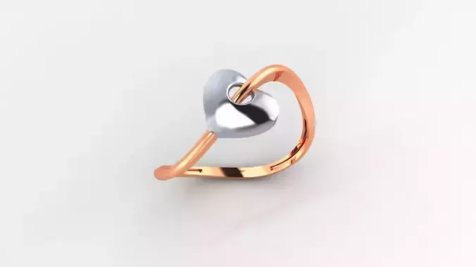 Heart Love Valentine Ultra light wt minimalist Plain Gold Ring