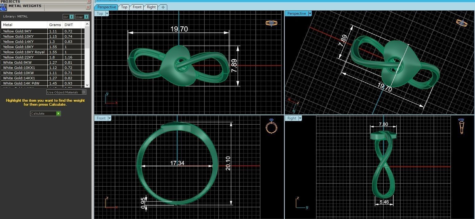 Heart Love Valentine Ultra light wt minimalist Plain Gold Ring 3D print model_3