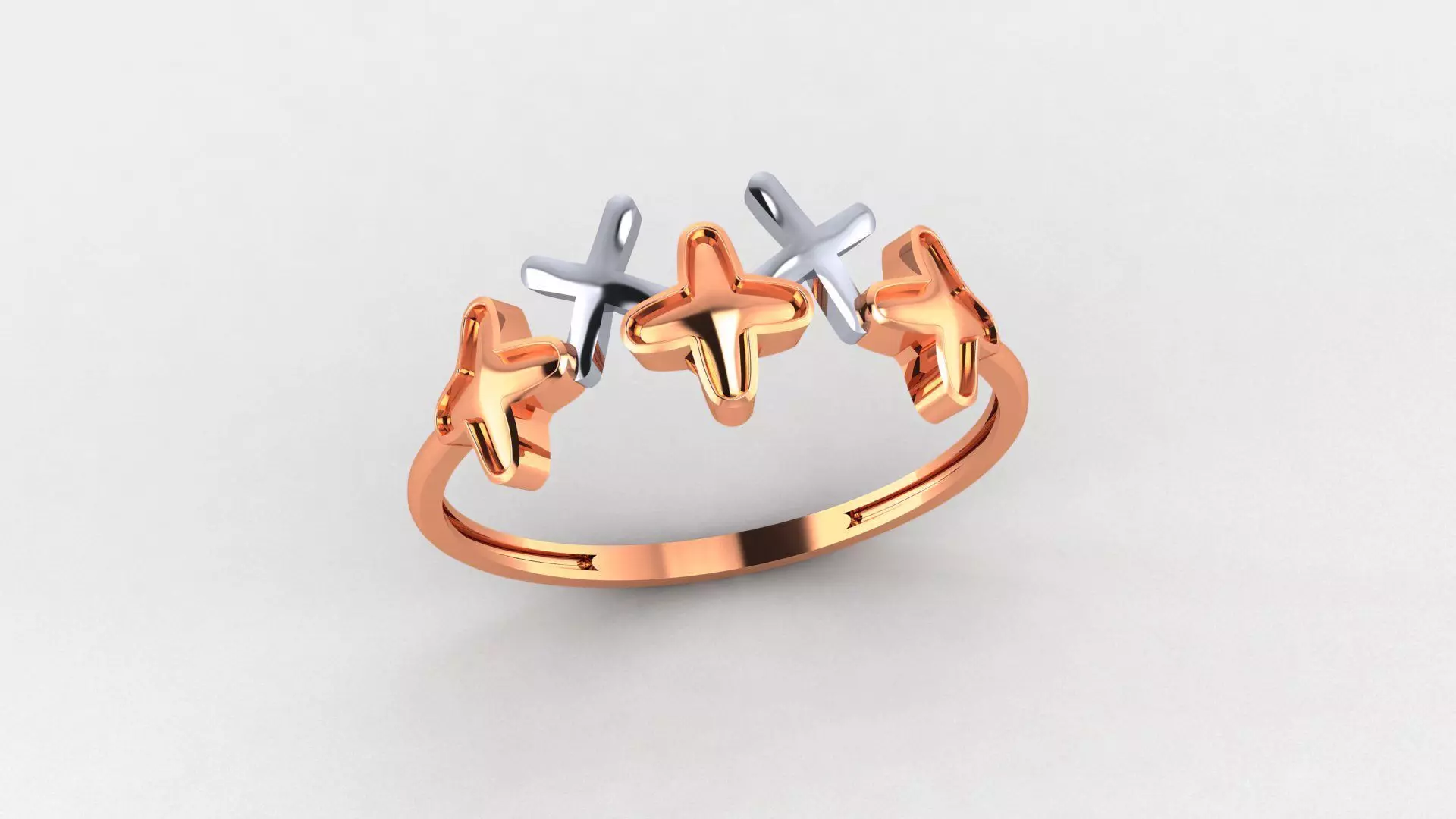 Cross Plus Ultra light wt minimalist Plain Gold Ring 3dm stl 3D print model_0