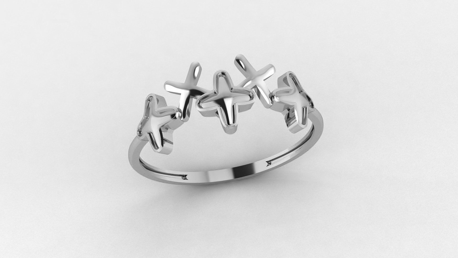 Cross Plus Ultra light wt minimalist Plain Gold Ring 3dm stl 3D print model_2