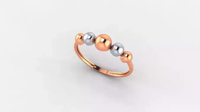Beads Balls Ultra light wt minimalist Plain Gold Ring 3dm stl 3D print model