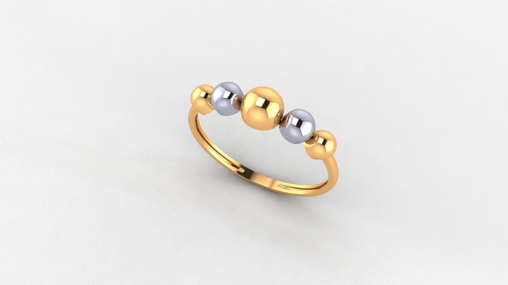 Beads Balls Ultra light wt minimalist Plain Gold Ring 3dm stl 3D print model_1