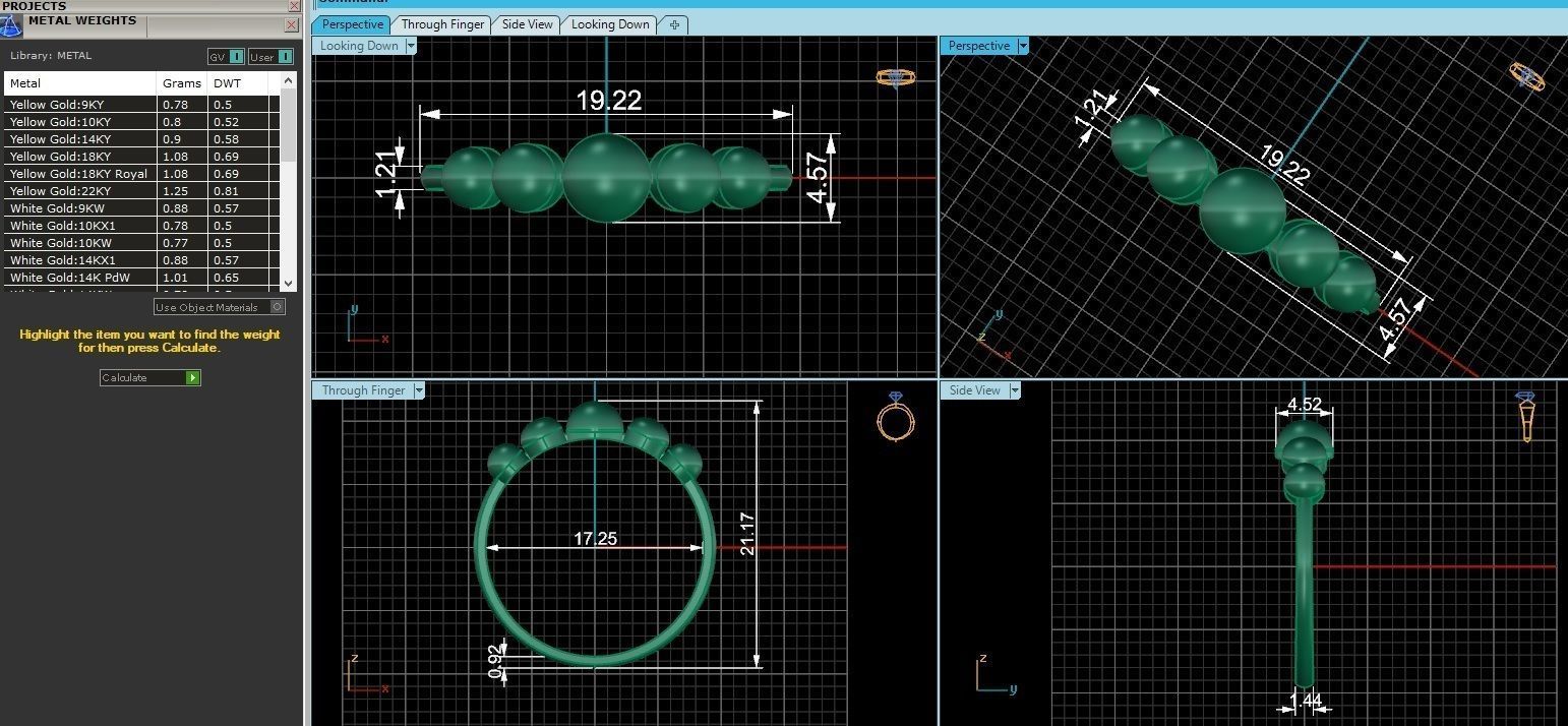 Beads Balls Ultra light wt minimalist Plain Gold Ring 3dm stl 3D print model_3