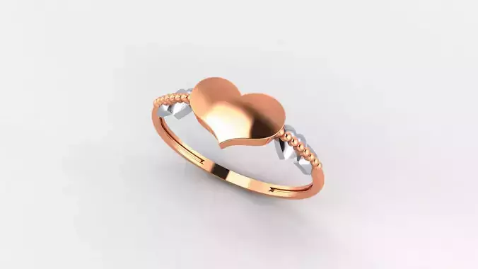 Heart Love Valentine Ultra light wt minimalist Plain Gold Ring